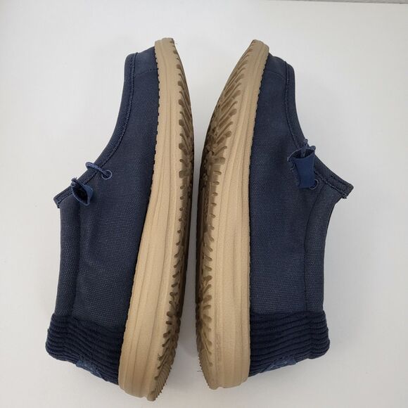 HEY DUDE Wally Waxed Canvas Mens 9 Navy Blue Casual Shoes Water Resistant main image 5